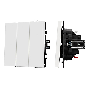 Выключатель 3 кл софт-тач белый кварц Arlight SWT-MK03-SFPL-WH (250V, 10A) 061801(1)