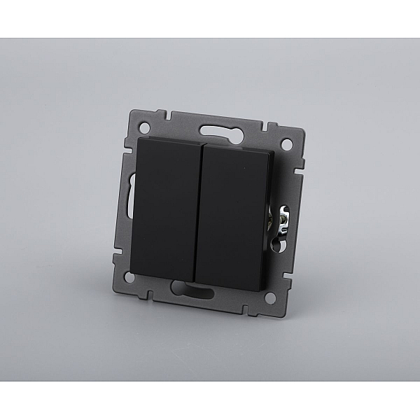 Механизм выключателя двухклавишный самовозвратный Arlight SWT-MKR2-PL-BK-V (250V, 10A) 049884