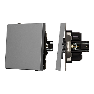 Механизм выключателя одноклавишный перекрёстный Arlight SWT-TENDO-MKX1-PL-GR (230V, 10A) 054056