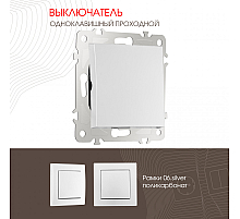 Выключатель одноклавишный проходной Arte Milano 206.32-1.silver