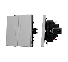 Выключатель звонковый 2 кл подсветка софт-тач никель Arlight SWT-MKR2-SFPL-L-IS (250V, 10A) 061788(2)
