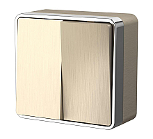 Выключатель двухклавишный Werkel Gallant шампань рифленый W5020010 4690389164149