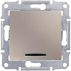 Переключатель одноклавишный с синей подсветкой Schneider Electric Sedna 16A 250V SDN1500268