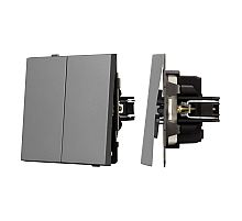 Механизм выключателя двухклавишный проходной Arlight SWT-TENDO-MKP2-PL-GR (230V, 10A) 054068