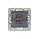 Механизм выключателя двухклавишный проходной Arlight SWT-MKP2-PL-WH (250V, 16A) 043727