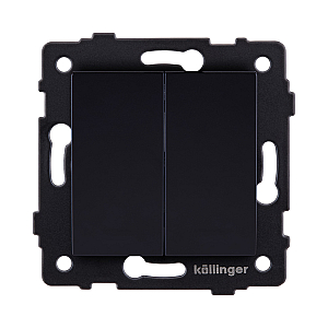 Выключатель 2-клавишный 10А/250В, черный Kollinger REA-S-007BK для Aspekt, Eleganz, Reflex