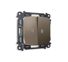 Комплект механизма 2-кл проходного выключателя с подсветкой Ambrella Volt Omega MO634040