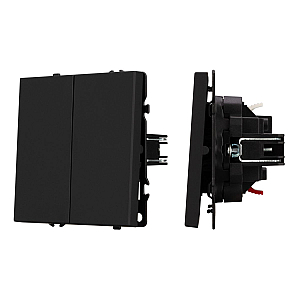 Выключатель звонковый 2 кл софт-тач черный оникс Arlight SWT-MKR2-SFPL-BK (250V, 10A) 061738(1)