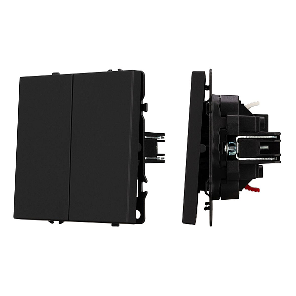 Выключатель звонковый 2 кл софт-тач черный оникс Arlight SWT-MKR2-SFPL-BK (250V, 10A) 061738(1)