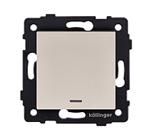 Выключатель 1-клавишный 10А/250В с LED подсветкой, золотой Kollinger REA-S-002GD для Aspekt, Eleganz, Reflex