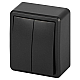 Выключатель ЭРА Эксперт 11-1204-05 двойной ОУ антрацит Б0063026