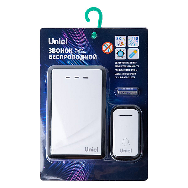 Беспроводной звонок Uniel UDB-017W-R1T1-38S-150M-WH/BL UL-00011373