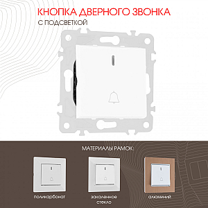 Кнопка дверного звонка с подсветкой Arte Milano 203.37-1.white