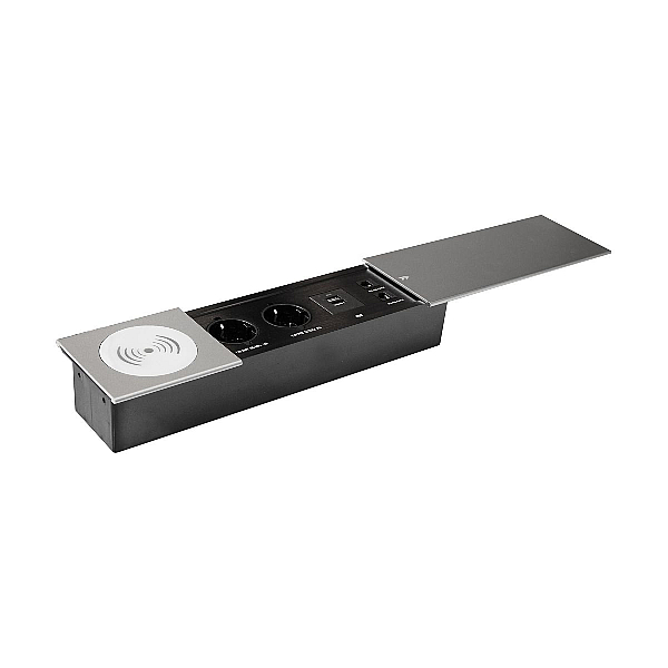 Блок розеток JX (Slide Top) (2 секции RJ-45 + 2 USB беспр.зарядка с кабелем питания) Mebax 00-00002892