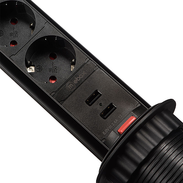 Блок розеток 105S (3 секции и 2 USB) Mebax 00-00000825