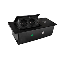 Блок розеток LK-DMS-741 (2 секции полуавтоматический 1 USB + 1 type-C беспроводная зарядка) Mebax 00-00002871