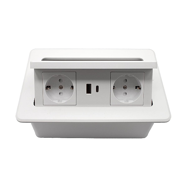 Блок розеток LK-DMS-742 (2 секции полуавтоматический 2 USB беспроводная зарядка) Mebax 00-00002869