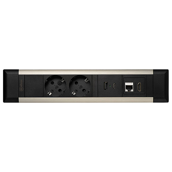 Блок розеток 41T (2 секции, USB + type C + RJ45 + HDMI) Mebax 00-00002593