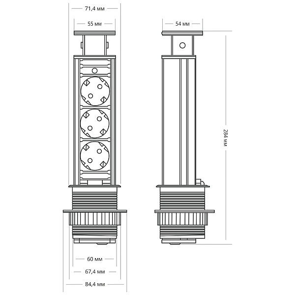Блок розеток 105S Mebax 00-00001167
