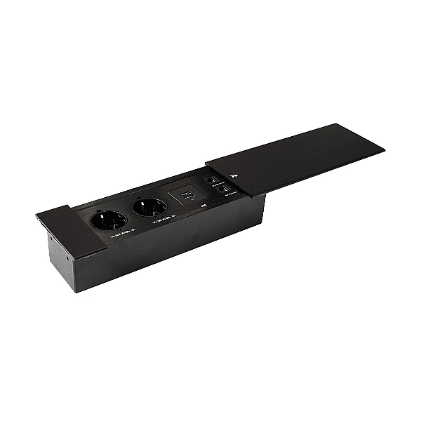 Блок розеток JX (Slide Top) (2 секции RJ-45 + 2 USB с кабелем питания) Mebax 00-00002891