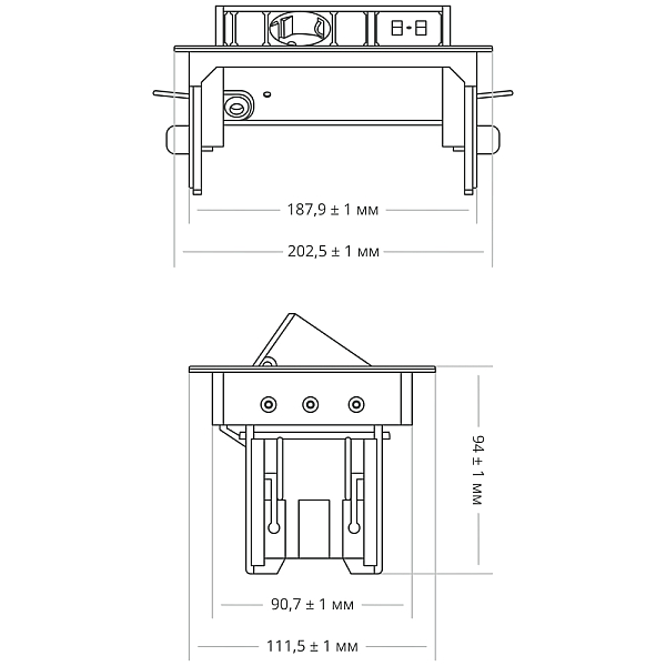 Блок розеток 47 (1 секция и 2 USB) Mebax 00-00001163