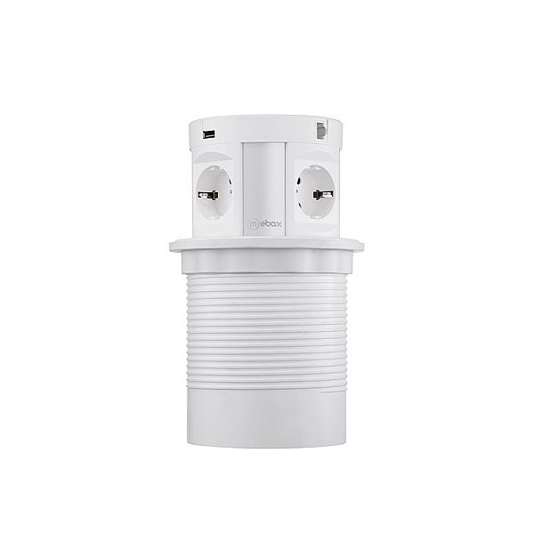 Блок розеток 107J (4 секции, 2 USB и RJ-45) Mebax 00-00001172