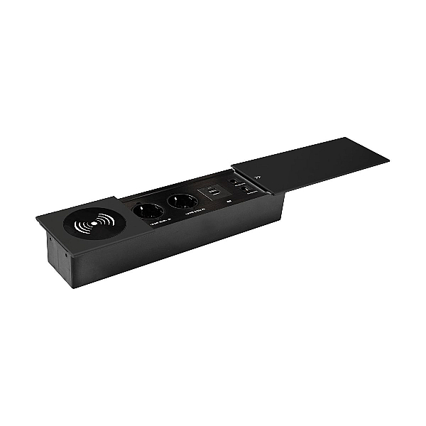 Блок розеток JX (Slide Top) (2 секции RJ-45 + 2 USB беспр.зарядка с кабелем питания) Mebax 00-00002893
