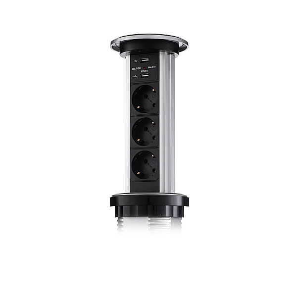 Сенсорный блок розеток LK (3 секции и 2 USB) Mebax 00-00001183
