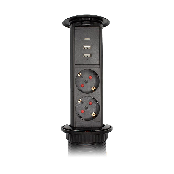 Блок розеток LE3 (2 секции 2 USB + 1 type-C беспроводная зарядка) Mebax 00-00002874