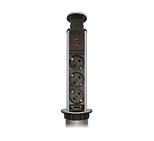 Блок розеток 105S (J) (3 секции + 2 USB) Mebax 00-00003152