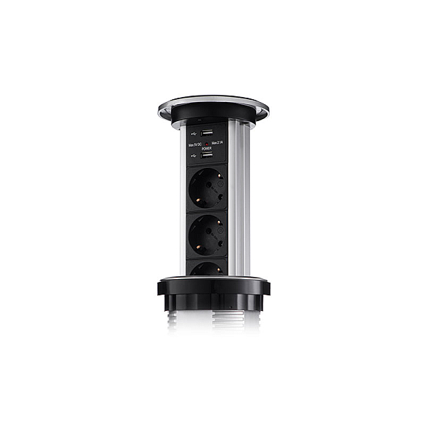 Сенсорный блок розеток LK (3 секции и 2 USB) Mebax 00-00001183