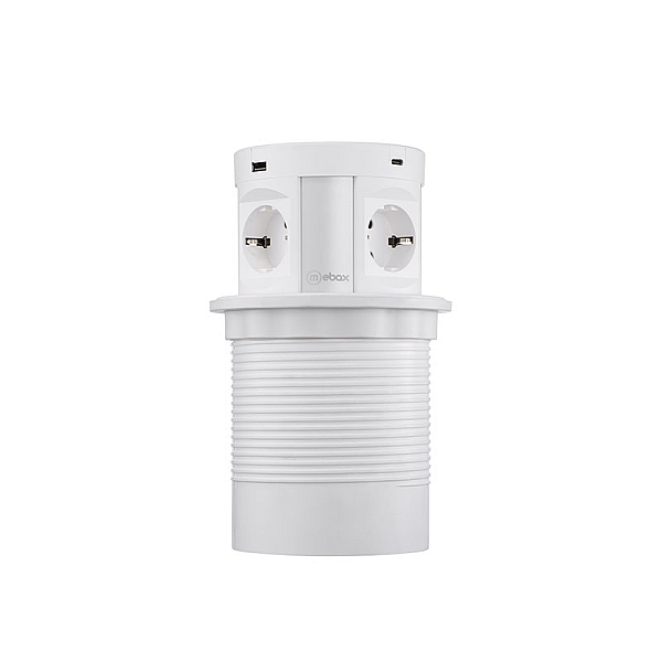 Блок розеток 107J (4 секции, 2 USB А + 2 USB С) Mebax 00-00001171