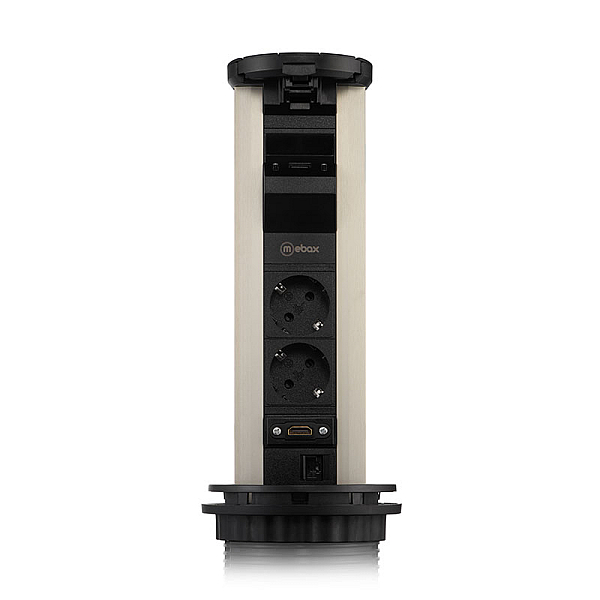 Блок розеток 12J (2 секции, USB type A+C + RJ45 + HDMI) беспроводная зарядка Mebax 00-00002597