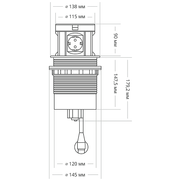 Блок розеток 107J (4 секции, 2 USB А + 2 USB С) Mebax 00-00001171