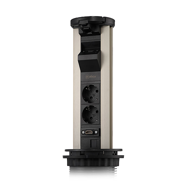 Блок розеток 12J (2 секции, USB type A+C + RJ45 + HDMI) беспроводная зарядка Mebax 00-00002597