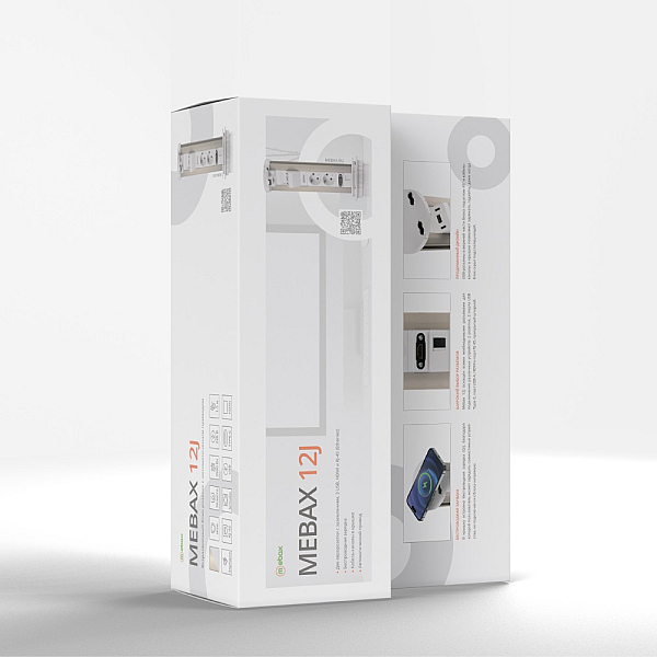 Блок розеток 12J (2 секции, USB type A+C + RJ45 + HDMI) беспроводная зарядка Mebax 00-00002598