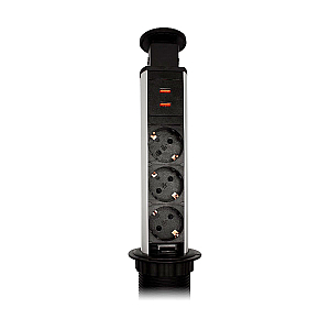 Блок розеток 105S (J) (3 секции + 2 USB) Mebax 00-00003151