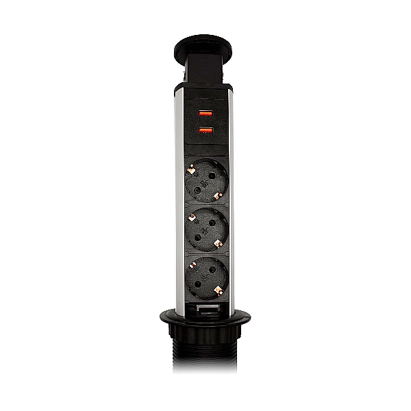Блок розеток 105S (J) (3 секции + 2 USB) Mebax 00-00003151