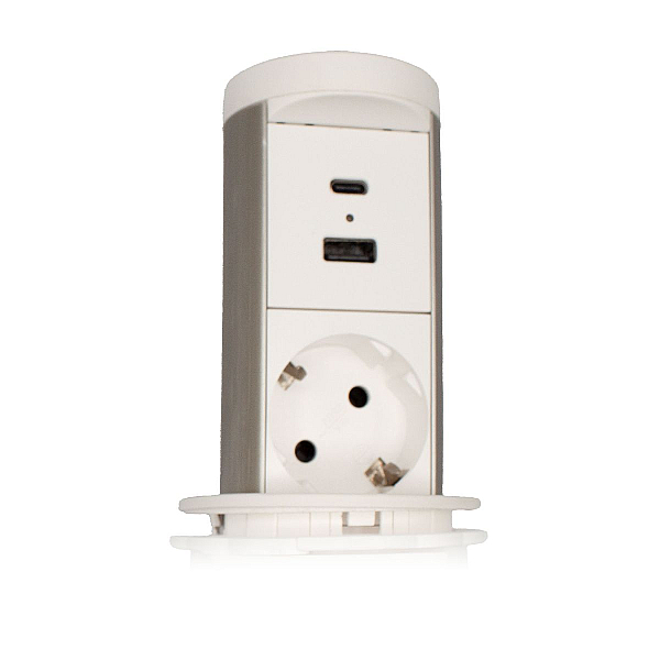 Блок розеток 105P (1 секция USB type A+C беспроводная зарядка) Mebax 00-00002867