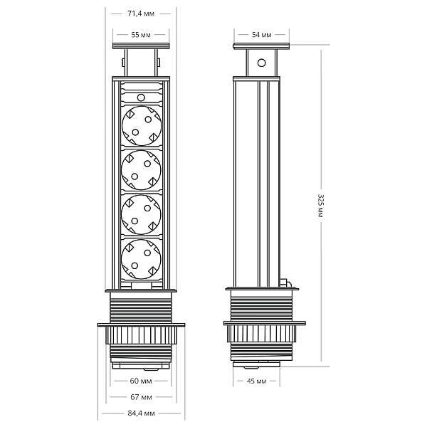 Блок розеток 105S Mebax 00-00001169