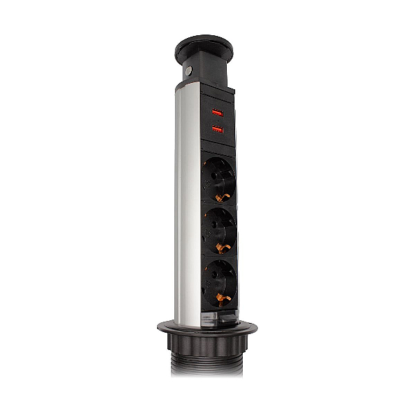 Блок розеток 105S (J) (3 секции + 2 USB) Mebax 00-00003151