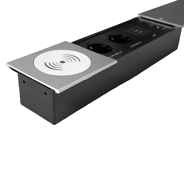 Блок розеток JX (Slide Top) (2 секции RJ-45 + 2 USB беспр.зарядка с кабелем питания) Mebax 00-00002892