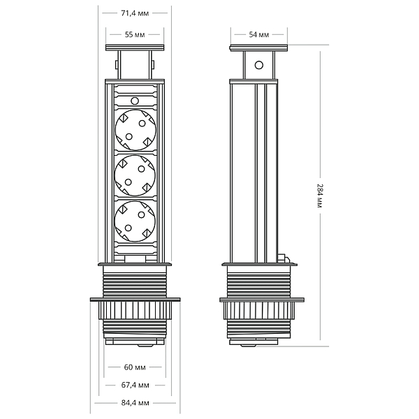 Блок розеток 105S Mebax 00-00000835