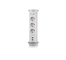 Блок розеток 105J (3 секции и 2 USB) Mebax 00-00000823