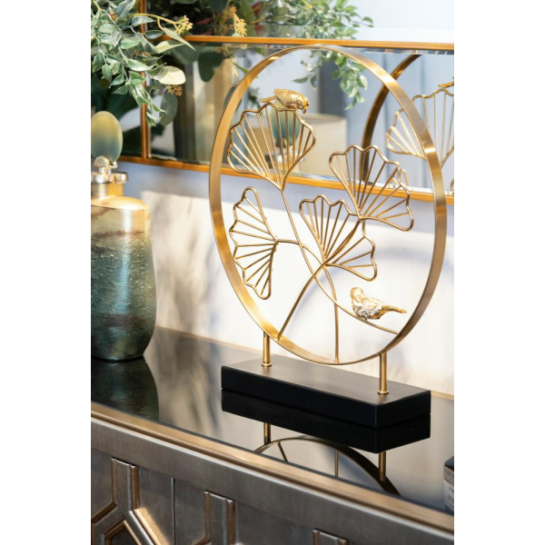 Статуэтка Листья с двумя золотыми птичками Garda Decor 55RD3153