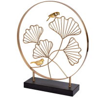 Статуэтка Листья с двумя золотыми птичками Garda Decor 55RD3153