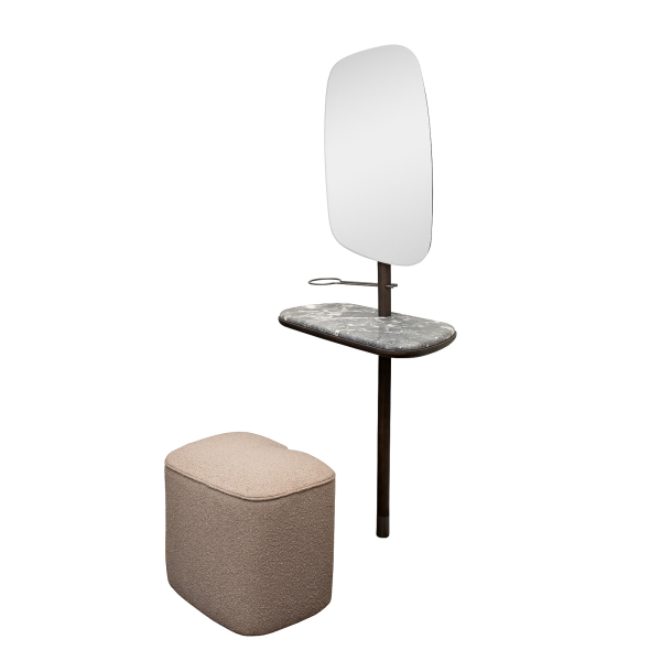 Зеркало с полкой и пуфом Garda Decor 58DB-23177