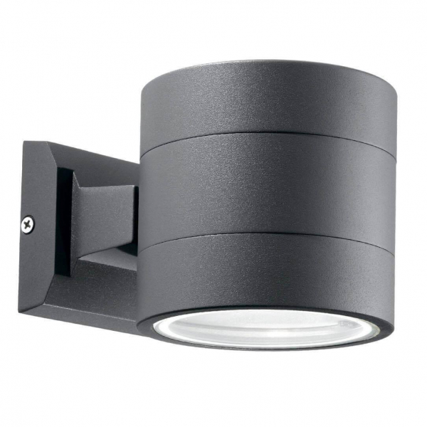 Уличный настенный светильник Ideal Lux Snif Ap1 Round Antracite 061467 Уличный настенный светильник Ideal Lux Snif Ap1 Round Antracite 061467