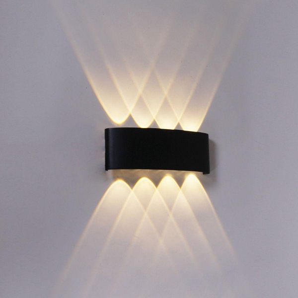 Уличный настенный светодиодный светильник Reluce 86834-9.2-008KT LED8*1W BK Уличный настенный светодиодный светильник Reluce 86834-9.2-008KT LED8*1W BK