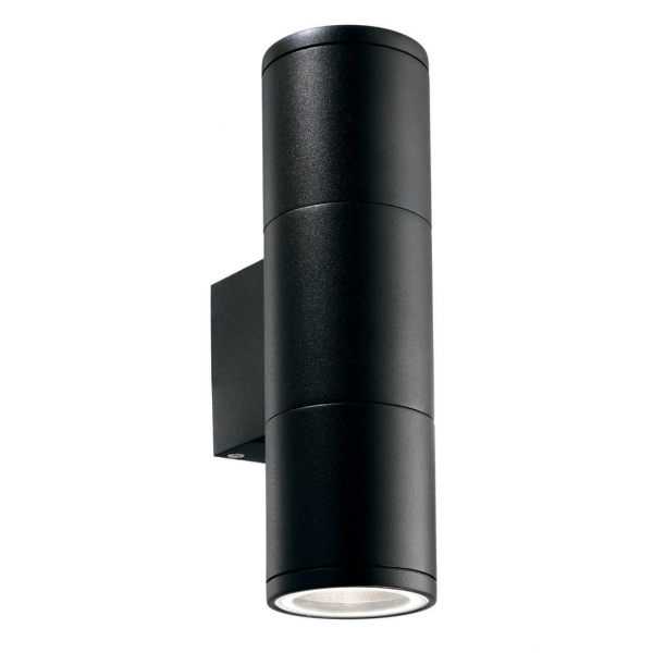 Уличный настенный светильник Ideal Lux Gun AP2 Small Nero 100395 Уличный настенный светильник Ideal Lux Gun AP2 Small Nero 100395